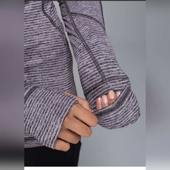Lululemon race your pace 1/2 zip hyper stripe mauvelous heathered - Picture 4 of 16